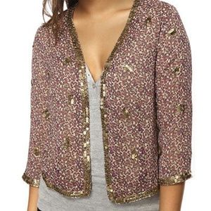 NWOT Floral & Sequin Embellished Chiffon Jacket